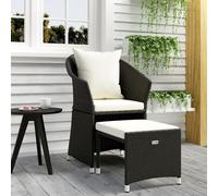 vidaXL Set de muebles de jardín 2 pzas y cojines ratán sintético negro