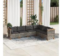 vidaXL Set de muebles de jardín 6 pzas y cojines ratán sintético gris