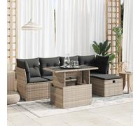 vidaXL Set de muebles de jardín 6 pzas y cojines ratán sintético gris