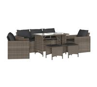 vidaXL Set de muebles de jardín 6 pzas con cojines ratán sintético gris