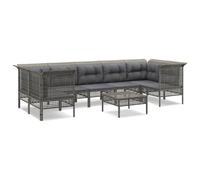 vidaXL Set de muebles de jardín 8 pzas y cojines ratán sintético gris