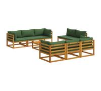 vidaXL Set de Muebles de jardín modulares de 9 Piezas Natural
