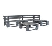 vidaXL Set de muebles de palés para jardín – 4 piezas, madera gris