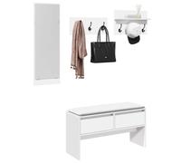 vidaXL Set de muebles de recibidor 4 pzas madera de ingeniería blanco