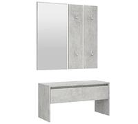 vidaXL Set de muebles de recibidor madera contrachapada gris hormigón