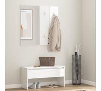 vidaXL Set de muebles de recibidor madera contrachapada blanco brillo