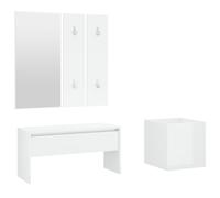 vidaXL Set de muebles de recibidor madera contrachapada blanco brillo