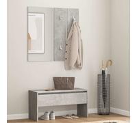 vidaXL Set de muebles de recibidor – madera contrachapada, gris hormigón