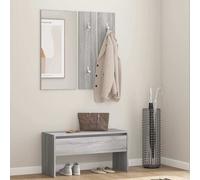 vidaXL Set de muebles para recibidor – Madera contrachapada, almacenamiento – Gris Sonoma