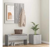 vidaXL Set de muebles de recibidor madera contrachapada gris Sonoma