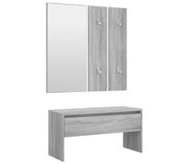 vidaXL Set de muebles para recibidor – Madera contrachapada, almacenamiento – Gris Sonoma