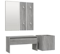 vidaXL Set de muebles de recibidor madera contrachapada gris Sonoma