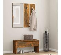 vidaXL Set de muebles de recibidor madera contrachapada roble ahumado