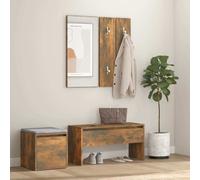 vidaXL Set de muebles de recibidor madera contrachapada roble ahumado