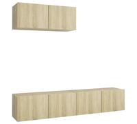 vidaXL Set de muebles de salón 3 piezas madera ingeniería 80x30x30 cm, Mueble de Salon, Mueble TV, Mueble TV salon, Mesa de TV, Mueble tele