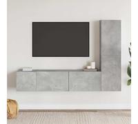 vidaXL Set de muebles de salón 3 pzas madera ingeniería gris hormigón