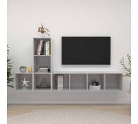 vidaXL Juego de 3 muebles para televisión, color gris hormigón, fabricado en material de madera