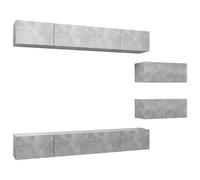 vidaXL Set de muebles de salón 6 pzas madera ingeniería gris hormigón