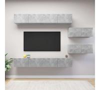 vidaXL Set de muebles de salón 6 pzas madera ingeniería gris hormigón