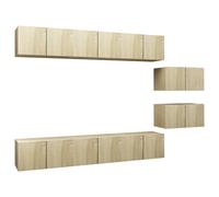 vidaXL Set de muebles de salón 8 piezas madera ingeniería 60x30x30 cm, Mueble de Salon, Mueble TV, Mueble TV salon, Mesa de TV, Mueble tele