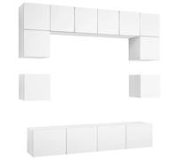vidaXL Set de muebles de salón 8 piezas madera ingeniería 80x30x30 cm, Mueble de Salon, Mueble TV, Mueble TV salon, Mesa de TV, Mueble tele