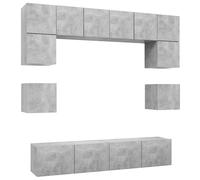 vidaXL Set de muebles de salón 8 piezas madera ingeniería 80x30x30 cm, Mueble de Salon, Mueble TV, Mueble TV salon, Mesa de TV, Mueble tele