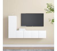 vidaXL Set de muebles de salón TV 3 piezas madera de ingeniería blanco