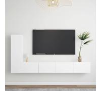 vidaXL Set de muebles de salón TV 3 piezas madera de ingeniería blanco