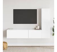 vidaXL Set de muebles de salón TV 3 piezas madera de ingeniería blanco