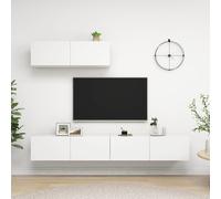 vidaXL Set de muebles de salón TV 3 piezas madera de ingeniería blanco