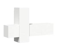 vidaXL Set de muebles de salón TV 3 piezas madera de ingeniería en color Blanco/Roble Sonoma/Gris hormigón y más | almacenamiento funcional diseño moderno para baño dormitorio sala