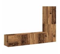 vidaXL Set de muebles de salón TV 3 piezas madera de ingeniería en color Blanco/Roble Sonoma/Negro y más | almacenamiento funcional diseño moderno para baño dormitorio sala