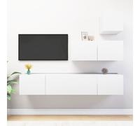 vidaXL Set de muebles de salón TV 4 piezas madera de ingeniería blanco