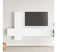 vidaXL Set de muebles de salón TV 5 piezas madera de ingeniería blanco
