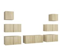 vidaXL Set de muebles de salón TV 7 piezas madera ingeniería 80x30x30 cm, Mueble de Salon, Mueble TV, Mueble TV salon, Mesa de TV, Mueble tele