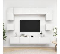 vidaXL Set de muebles de salón TV 8 piezas madera de ingeniería blanco