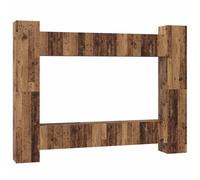 vidaXL Set de muebles de salón TV 8 piezas madera de ingeniería blanco Marrón 30.5 x 30 x 90 cm