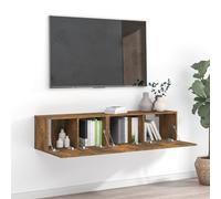 vidaXL Set de muebles de TV 2 pzas madera contrachapada roble ahumado