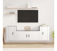 vidaXL Set de muebles de TV 3 piezas madera contrachapada blanco