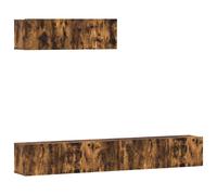vidaXL Juego de 3 muebles para televisión, color roble ahumado, fabricado en material de madera