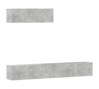 vidaXL Set de muebles de TV 3 pzas madera contrachapada gris hormigón