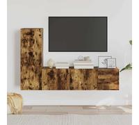 vidaXL Set de muebles de TV 3 pzas madera contrachapada roble ahumado