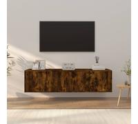 vidaXL Set de muebles de TV 3 pzas madera contrachapada roble ahumado