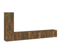 vidaXL Set de muebles de TV 3 pzas madera contrachapada roble ahumado