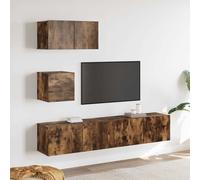 vidaXL Set de muebles de TV 4 pzas madera contrachapada roble ahumado