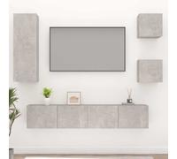 vidaXL Set de muebles de TV 5 pzas madera contrachapada gris hormigón
