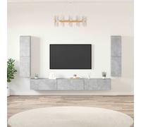 Vidaxl Set de Muebles para TV 7 Piezas Madera Contrachapada 80 X 30 X 30 Cm - Gris Sonoma