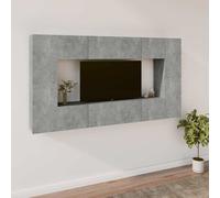 vidaXL Set de muebles de TV 8 pzas madera contrachapada gris hormigón