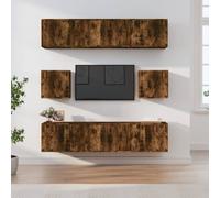 vidaXL Set de muebles de TV 8 pzas madera contrachapada roble ahumado