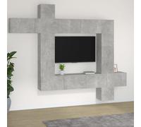 vidaXL Set de muebles de TV 9 pzas madera contrachapada gris hormigón